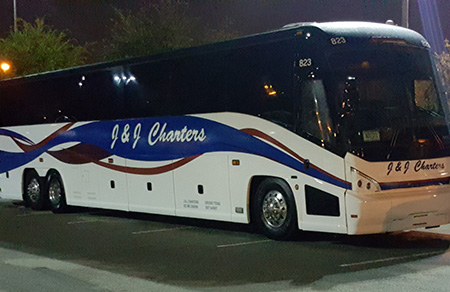 Bus Parked at Night